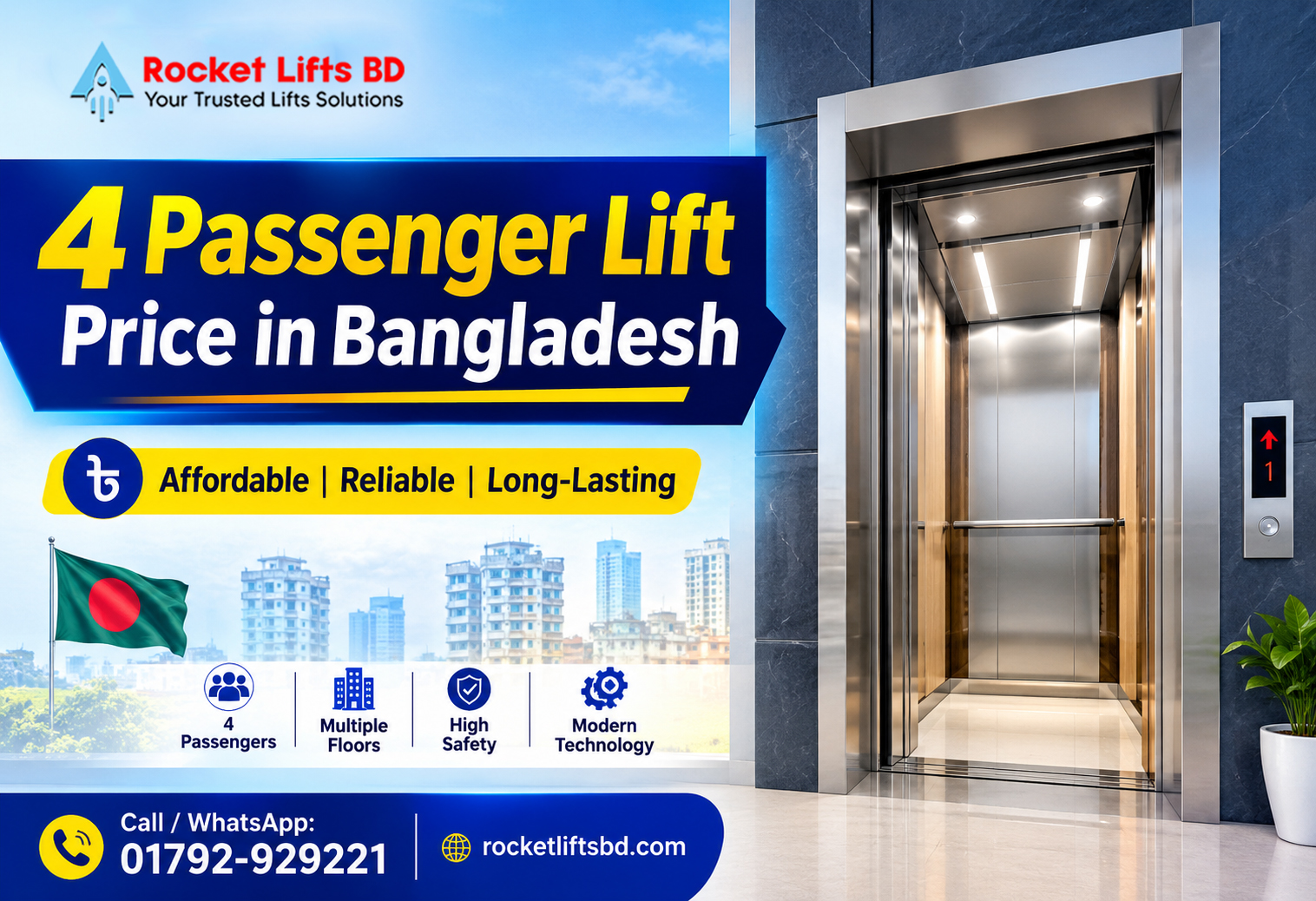 4 Passenger Lift Price in Bangladesh